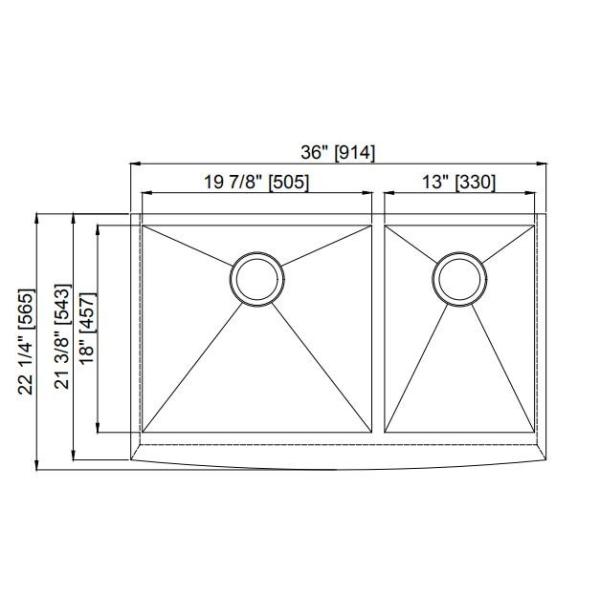 Rectangular Stainless Trough Sink Commercial , Polished Metal Classic Sink