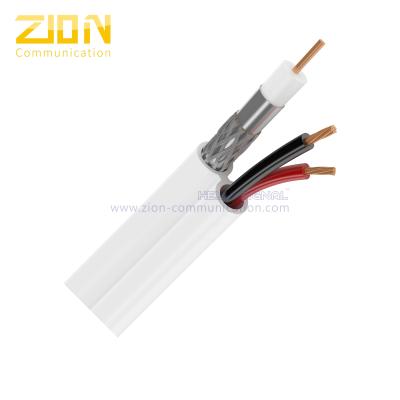 Trança do cabo coaxial 50% CCA do CCTV do preto da economia RG59 com 2 o poder do × 0,75 mm2 CCA Siamese