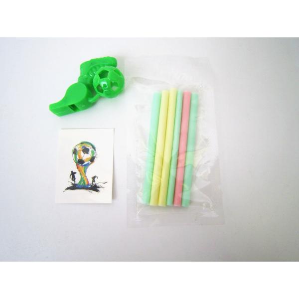 Конфета ручки CC вкуса плода кубка мира Multi с ручкой татуировки и свистком футбола