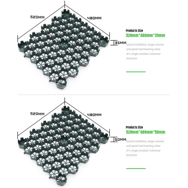 Защитите газон с помощью 480x520 мм стабилизации почвы проницаемой мостовой и пластиковой автомобильной мостовой