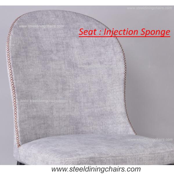 Hotel Home Fabric Covers 50cm 56cm Steel Frame Dining Chairs