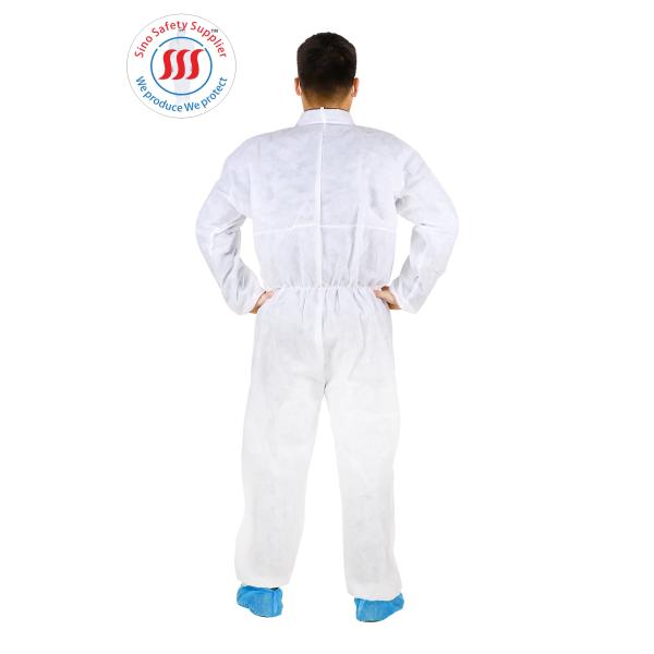Laboratory Disposable PP Non Woven Coverall With Collar For Cleaning Room