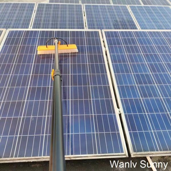 Solar Panel Care 6.0-Meter Telescopic Handle and 35-Cm Flat Nylon Head for Cleaning