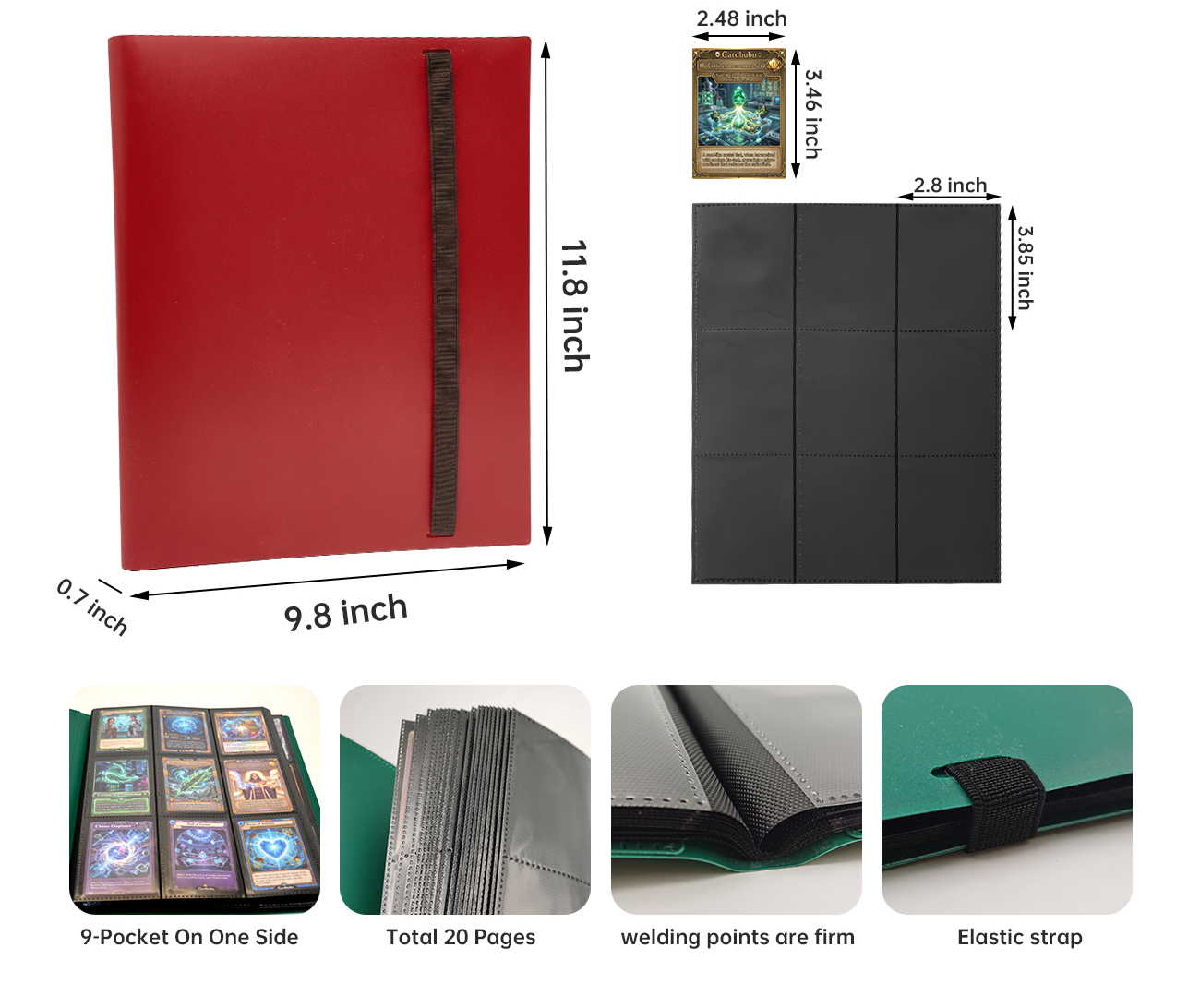 Global Game Card Collection Binder PT CG MTG 9 Pocket Binder