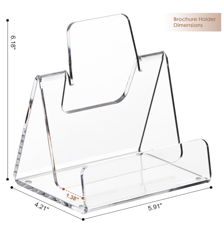 Desk Top Acrylic Display For Brochure Book And Poster Acrylic Display Stand