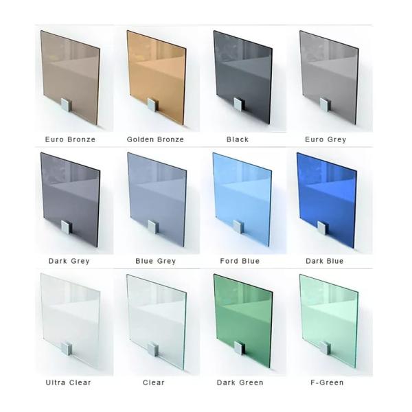 4mm 5mm 6mm cinza escuro tintado e refletor Float Building Window Glass Sheet