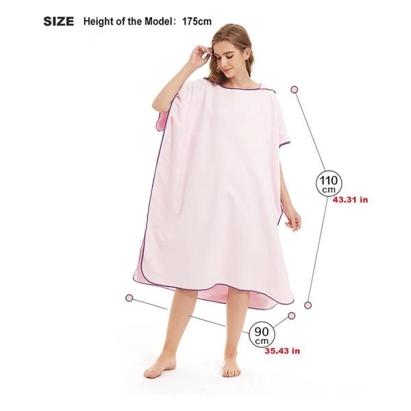 Custom Logo Embroidery Adult Hooded Towel Surf Microfiber Poncho Towel Beach Changing Towel Beach Poncho