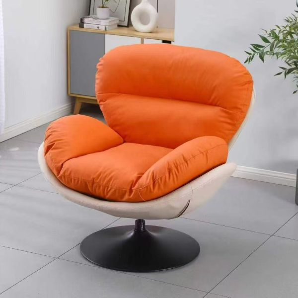 Modern Eggshell Swivel Recliner Single-Seater Accent Lounge Sofa Chair for Living Room Outdoor Leisure Lazy Recliner Comfortable
