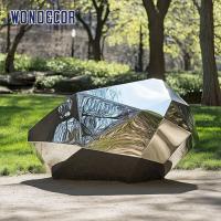 Parque al aire libre escultura geométrica de guijarros de acero inoxidable
