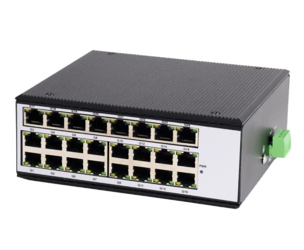24 Port Industrial Ethernet Switch IP40 DIN Rail Gigabit Network Switch