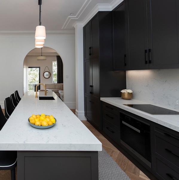 Modular Lacquer Kitchen Cabinet Modern Shaker Luxury Plywood Matte Black