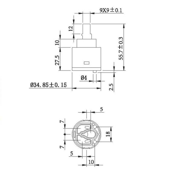 Ceramic Water Purifier Replacement for Hotel 35mm Anti-Open Joystick Faucet Cartridge