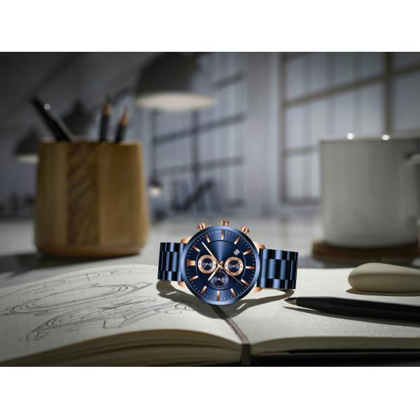 Задняя часть PVD нержавеющей стали дозора Японии Movt людей покрыла наручные часы календаря