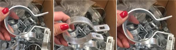 OEM 75mm 2-3/8'' Chain Link Brace Band On Round Post