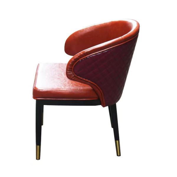 Custom Leather Solo Sofa Chair Four Feet Hotel Restaurant