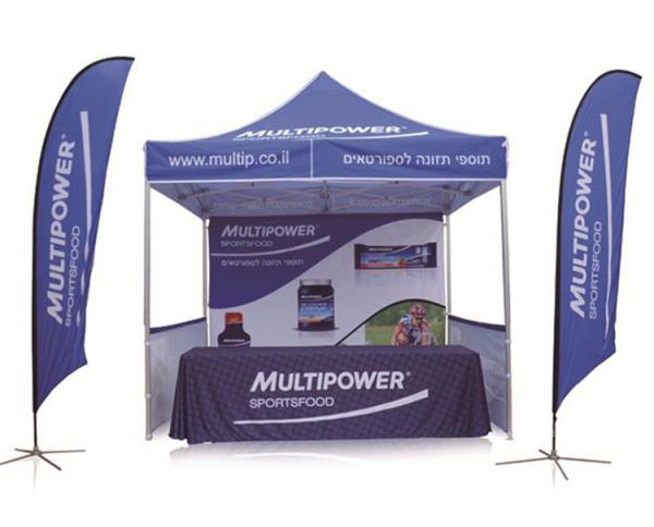 3M X 3M Booth Outdoor Exhibition Tents Customized Printed Tent With Half Walls