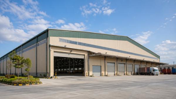 Large-Span Warehouse Structure with Q235B/Q355B Steel for Up to 100m Span and Low Maintenance