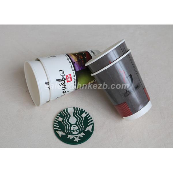 White 16oz Insulated Coffee Paper Cups , Takeaway Coffee Cups With Lids OEM