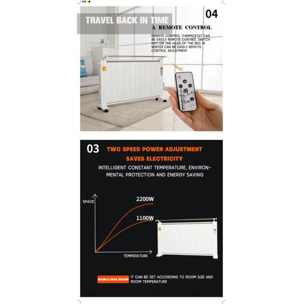 Garage Wifi App 1200W Graphene Mica Plate Heating Infrared Radiant Smart Home Convector Electric Heater