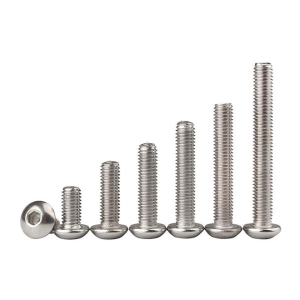 SS304  Stainless Steel Hex Socket Button Head Screw A2-70 Pan Head Socket Bolt