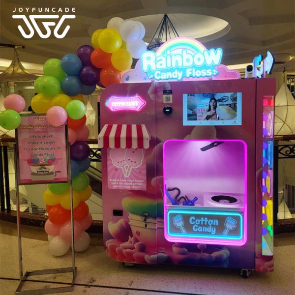 Flower Shapes Cotton Candy Floss Vending Machine Full Automatic Commercial Use