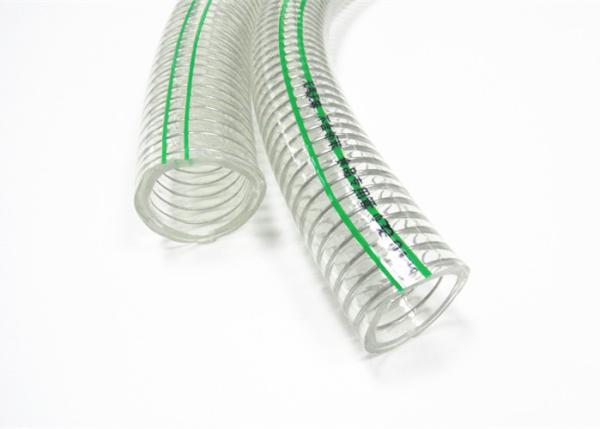 Flexible PVC Steel Wire Hose , Reinforced Spiral High Pressure Suction Hose