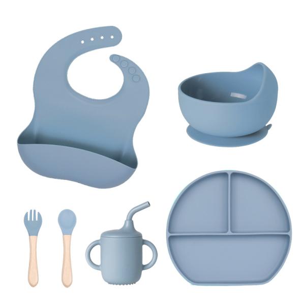 684g BPA Free Non Toxic Silicone Baby Feeding Set for Toddler Tableware Dishwasher Safe