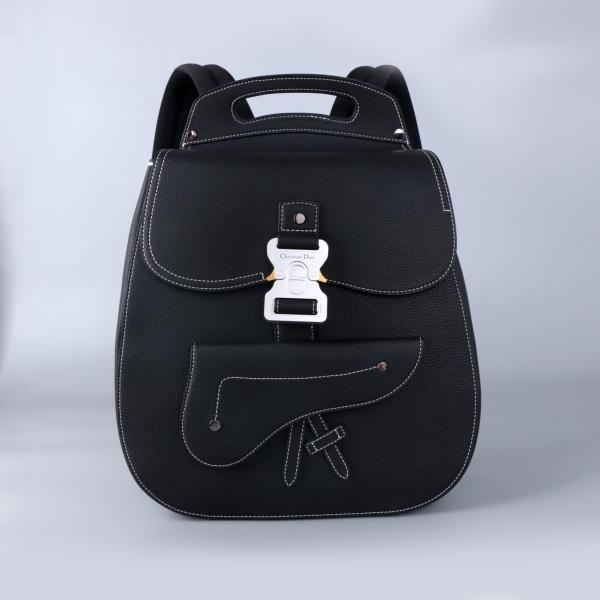 Veau en cuir de Christian Dior Gallop Backpack Black Grained de bases d'hommes