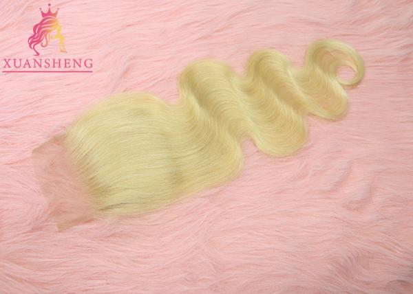 Raw Virgin Hair 613# Body Wave Hair 4*4 Closure No Chemical Cuticle Aligned