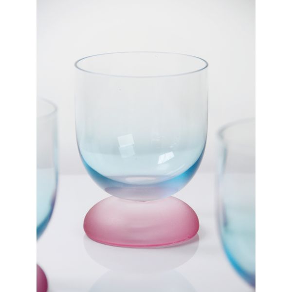 Handblown Crystal Wine Glass Goblet with Two-color Gradient Frosted Base and 300ml Capacity for Wine Cocktail and Home Decor