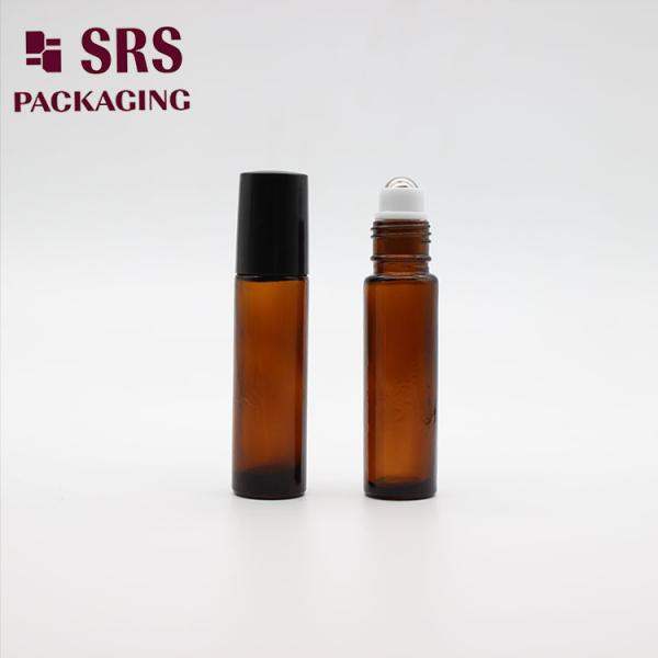 Amber Glass Roller Bottle with Steel Ball Leak Proof 10ml Capacity Free Sample Available