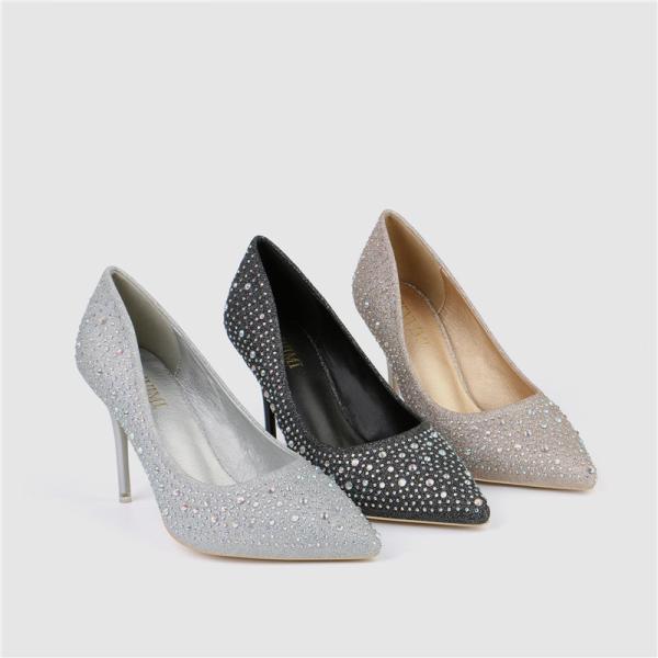 ZM010 9628-6 Trend New Pointed Sequins Pure Color All-Match Stiletto High Heels Nightclub Women'S Shoes Single Shoes