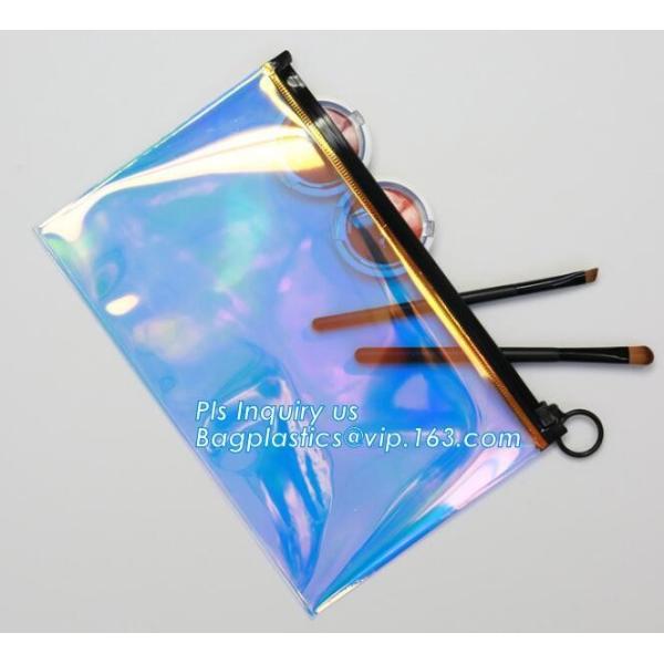 Eva Clear Vinyl Cosmetic Bag Slider Zipper Pencil Bag, Promotional Transparent Cosmetic PVC Bag Slider Zip Bags Clear Tr