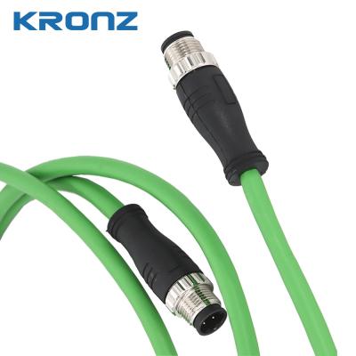 IP67 Industrial Circular M12 Connectors For Harsh Environments Brass Contact Nut Material