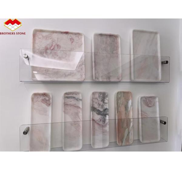 Rose Rainbow Luxury Stone Tray in Soft Pink for Modern Villa and Hotel Decoration