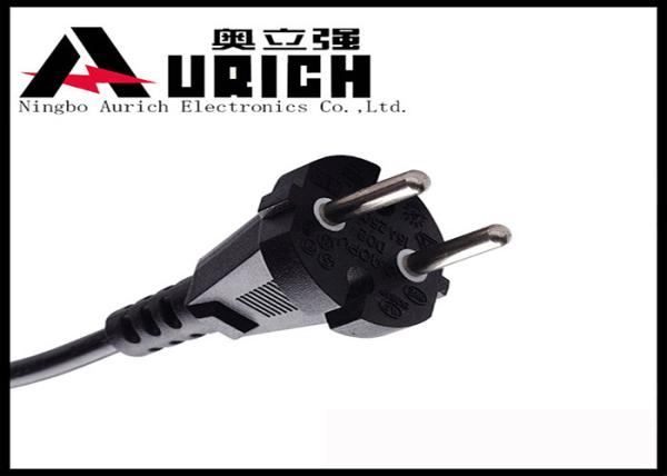 220V EU Stype 2 Pin European Power Cord / AC Power Cable PVC Material