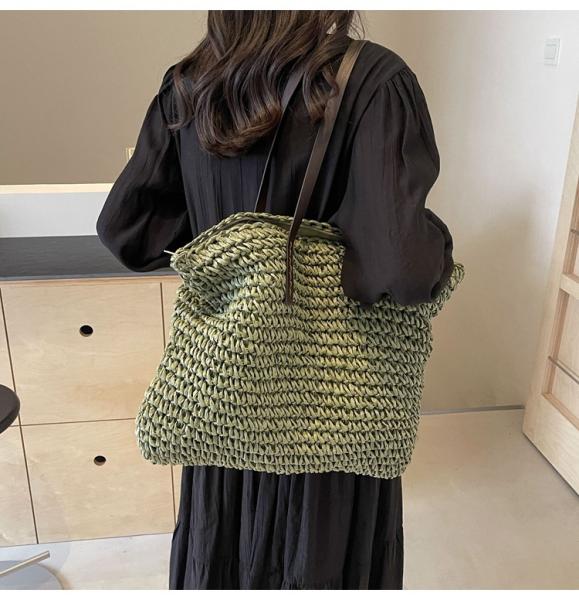 High Quality Wholesale Women'S Summer Crochet Raffia Straw Bag Handmade Designer Open Shoulder Bag Crochet Beach Bag for Women Summer Beach Totes Bag Women Crochet Purses Rattan Earrings