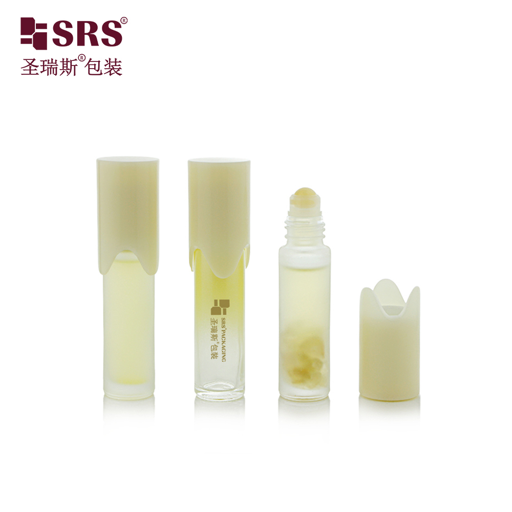 BLPY 10ml Empty Glass Roll On Bottle with Special Shaped Cap for Essential Oil