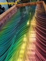 Bureau Hall Club Hotel Lobby Decoration de feuille d'acier inoxydable d'arc-en-ciel de modèle de laser