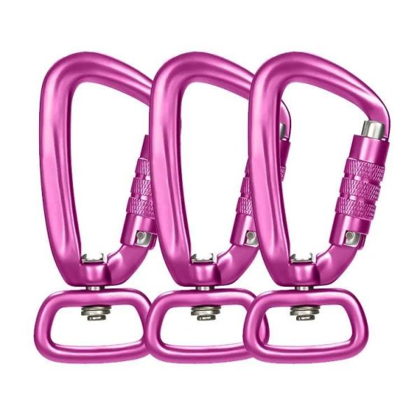 Industria pesada 4KN Negro Auto bloqueo de aluminio giratorio Carabiner Snap Gancho para correa para perros