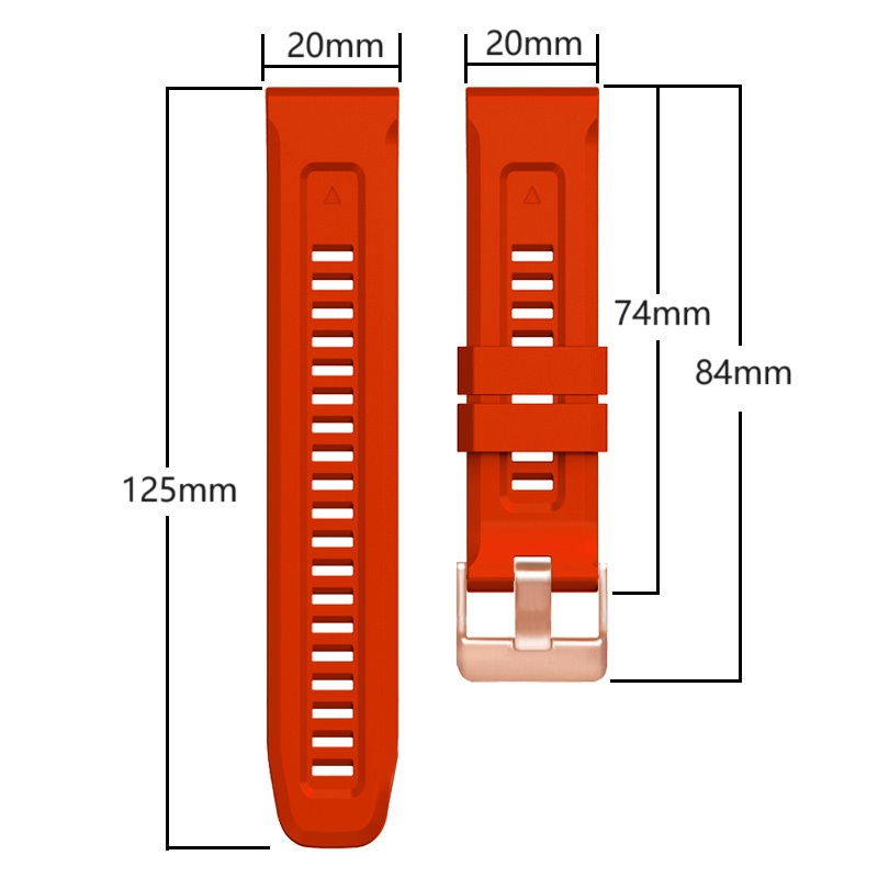 Replacement Popular Quick Fit for Men Luxury Silicone Watch Strap Rose Gold Buckle for Garmin Fenix 7S 20mm Silicone Watch Band