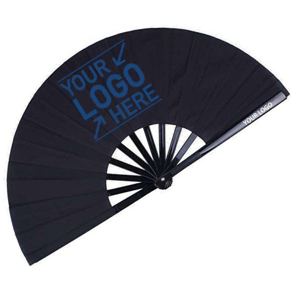 Hot Selling UV Printing Custom Large Rave Clack Fans Bamboo Rave Fan for Dancing
