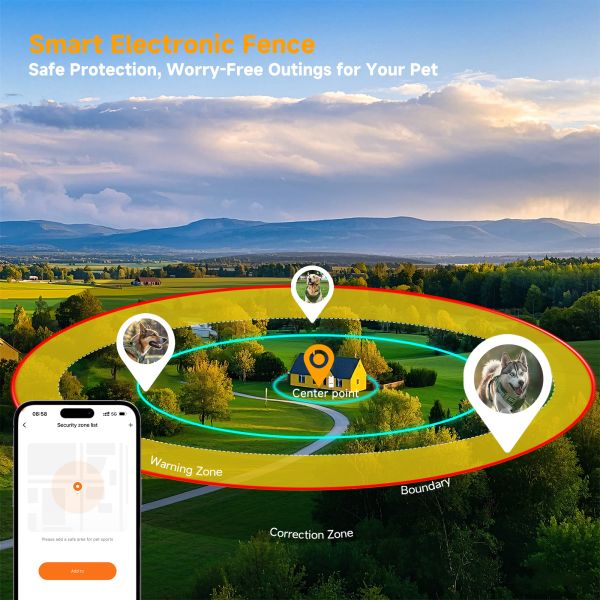 Solar Powered Rechargeable Pet GPS Tracker with GPRS Real-Time Tracking IP67 Waterproof Outdoor Dog Health Monitor Nylon Collar
