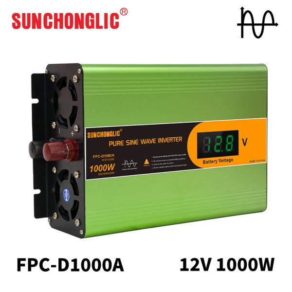 1000w pure sine wave inverter 12v dc to 220v ac power conversion featuring an oversized display
