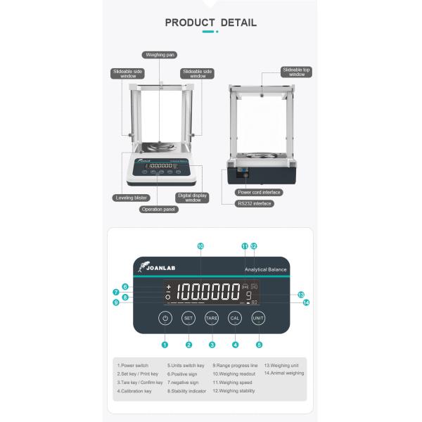 Professional JCZB Model Joanlab Table Top Digital Scales for Laboratory Weighing Balance
