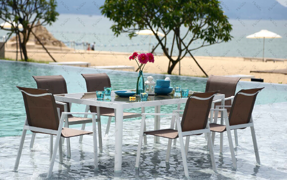Home furniture aluminum dinning table-15018