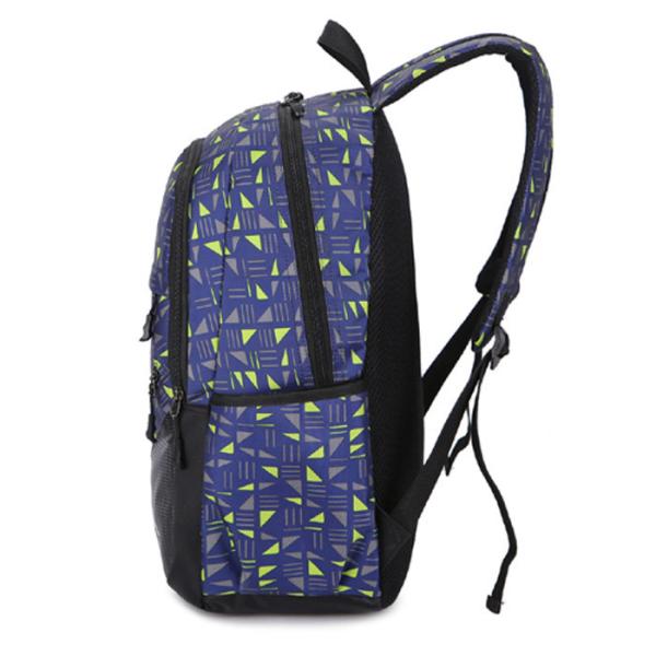 Nylon Casual shcool  Backpack for kids blue camouflage with triangle