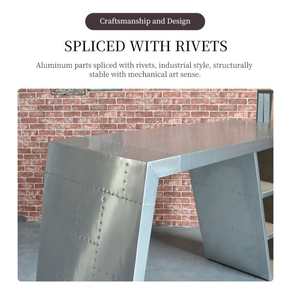 Nidea #8312 Customization Industrial Vintage Handmade Aluminum Console Table Home Office Studio Desk Durable for Wing Furniture