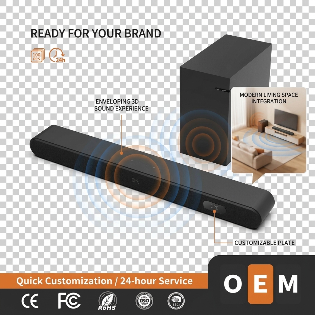 TV Soundbar Speaker AS510-2.1 100W 1000W Audio Surround Home Theater Deep Bass Wireless Subwoofer