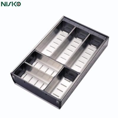 SUS304 Kitchen Cutlery Tray Organizer 65mm Height Rust Resistant